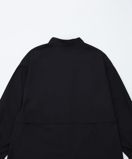 #-44 2way detachable collar shirt onepiece (Black)