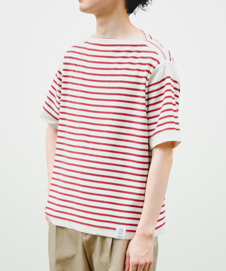 #-85 14G i-plating reversible border short sleeve knit