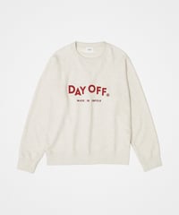 #-80 "DAYOFF" loose embroidery sweat (Ivory)