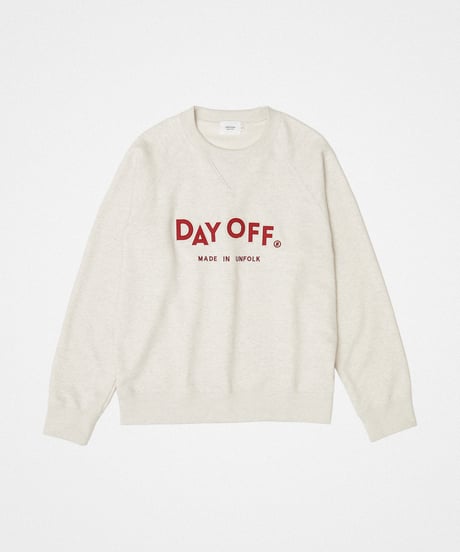 #-80 "DAYOFF" loose embroidery sweat (Ivory)