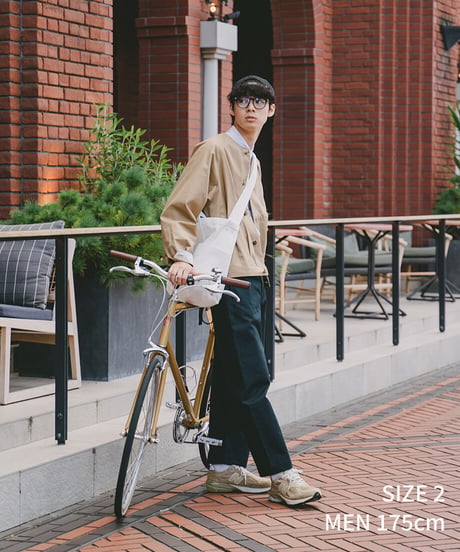 #-05 Ventile gabardine nocollar blouson (Beige)