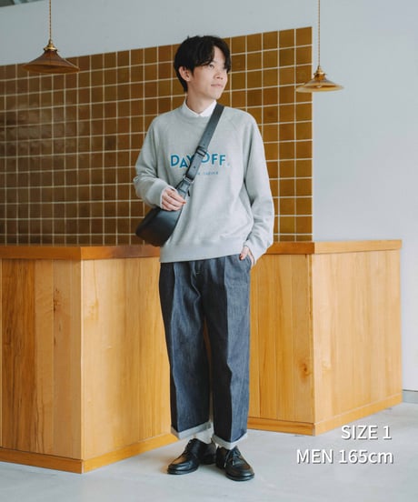 #-80 "DAYOFF" loose embroidery sweat (Gray)