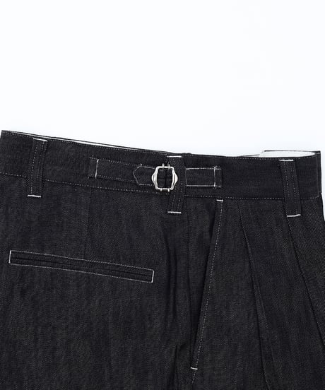 #-63 Rigid denim 2tuck shorts