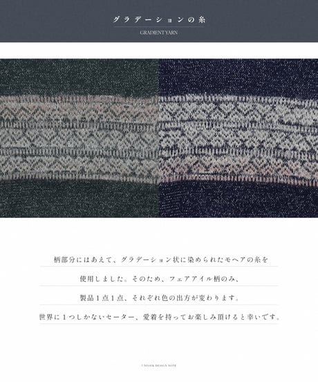 #-68 Fair isle pattern jacquard knit (Green)