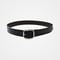 #-69 Round buckle reversible leather belt (Silver)