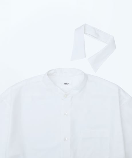 #-60 2way detachable collar short sleeve shirt (White)