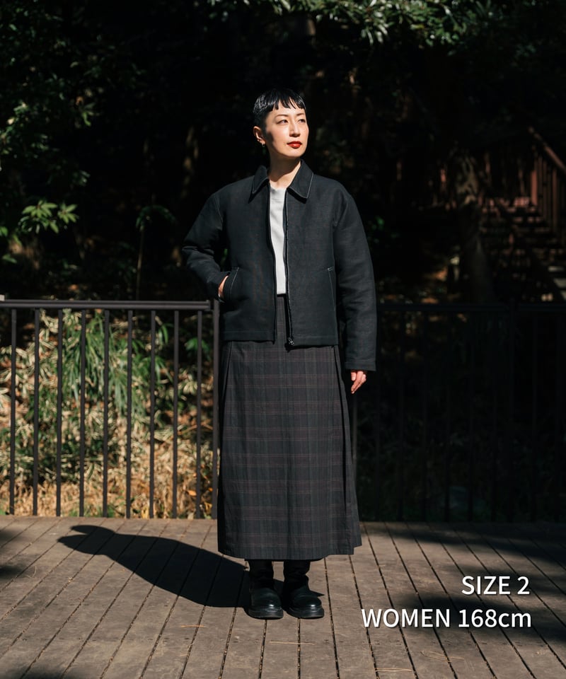 アンフォーク　スカート　unfolk UNFOLK CLASSIC” Enshu bokujyu coating madras c