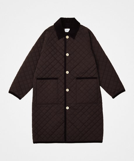 #-72 Diamond Quilt 2way coat (Brown)