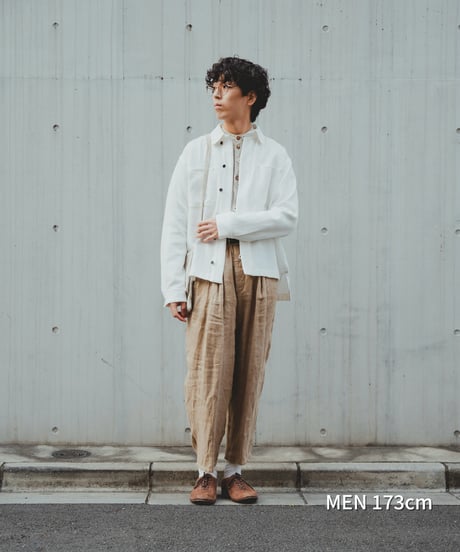 “UNFOLK CLASSIC” Enshu soft herringbone shirt jacket (Black)