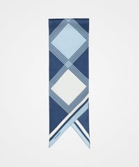 #-00 Hand print silk scarf (Blue)