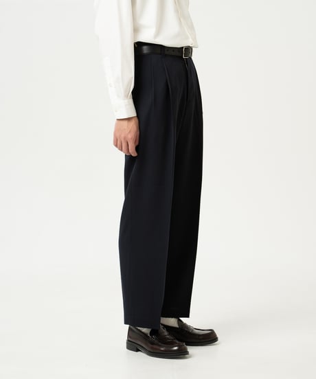 #-47 Wool mix 2tuck slacks (Navy)