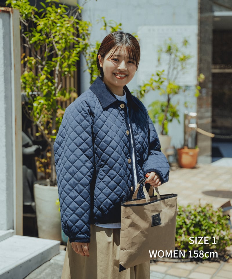 71 Diamond Quilt 2way blouson (Navy) | UNFOLK