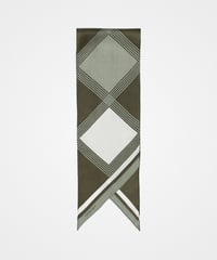 #-00 Hand print silk scarf (Green)
