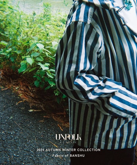"UNFOLK CLASSIC" Banshu shuttle stripe shirt jacket