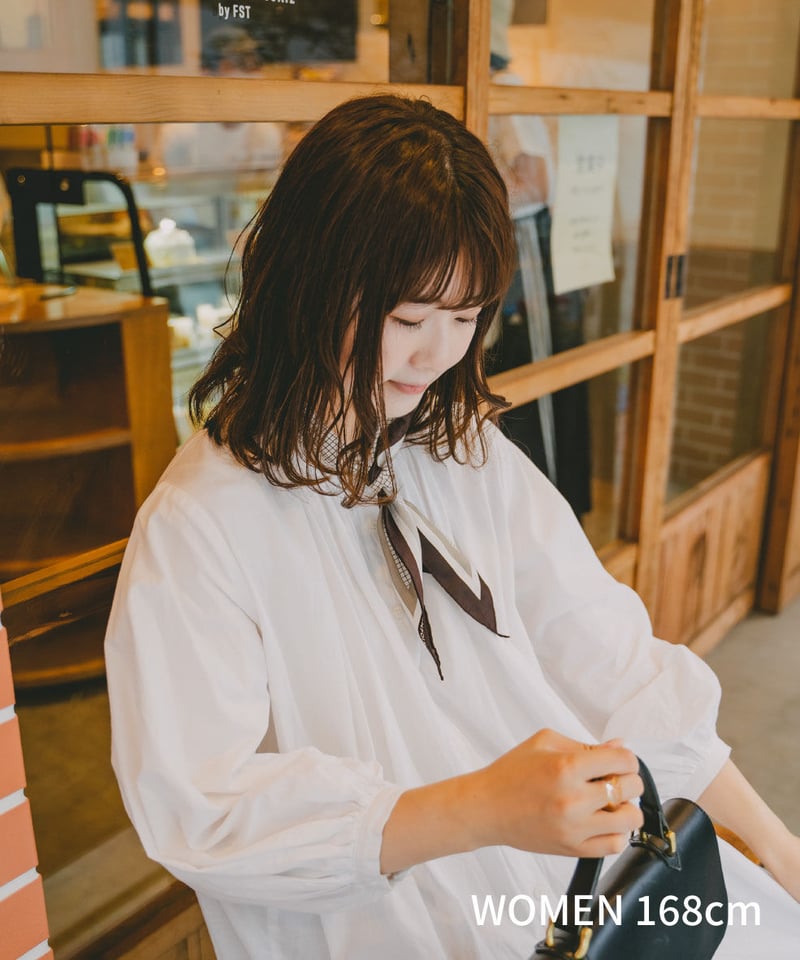 14 Hand print silk scarf (Black) | UNFOLK