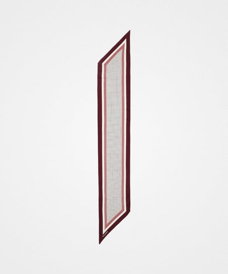 #-14 Hand print silk scarf (Burgundy)