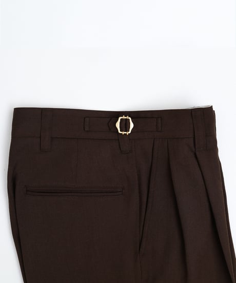#-47 Wool mix 2tuck slacks (Brown)