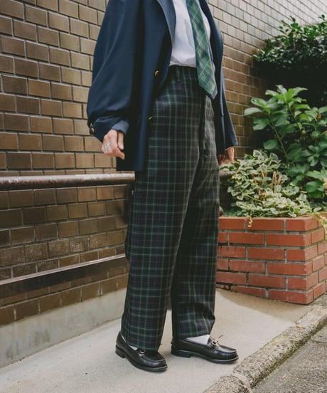 #-21 Seamless classic check pants (Green)