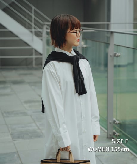#-44 2way detachable collar shirt onepiece (Black)