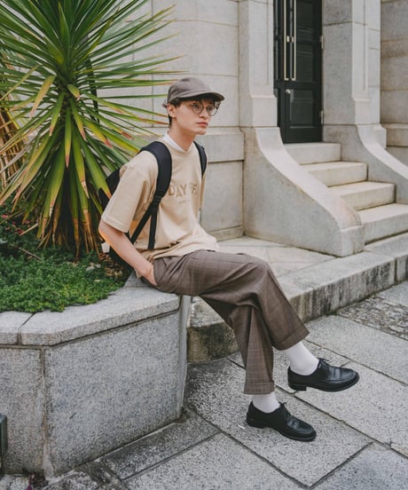 #-13 Gren check wool classic cap
