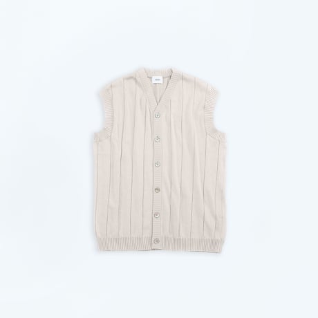 #-09 Giza cotton vneck knit vest (Beige)