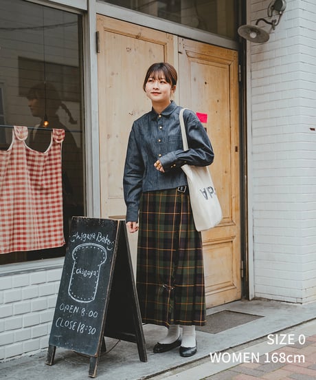 #-40 EX. 2way cropped denim shirt