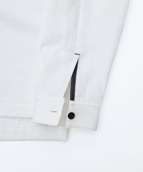 “UNFOLK CLASSIC” Enshu soft herringbone shirt jacket (White)