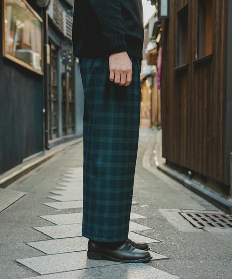 #-36 Seamless classic check slacks (Green)