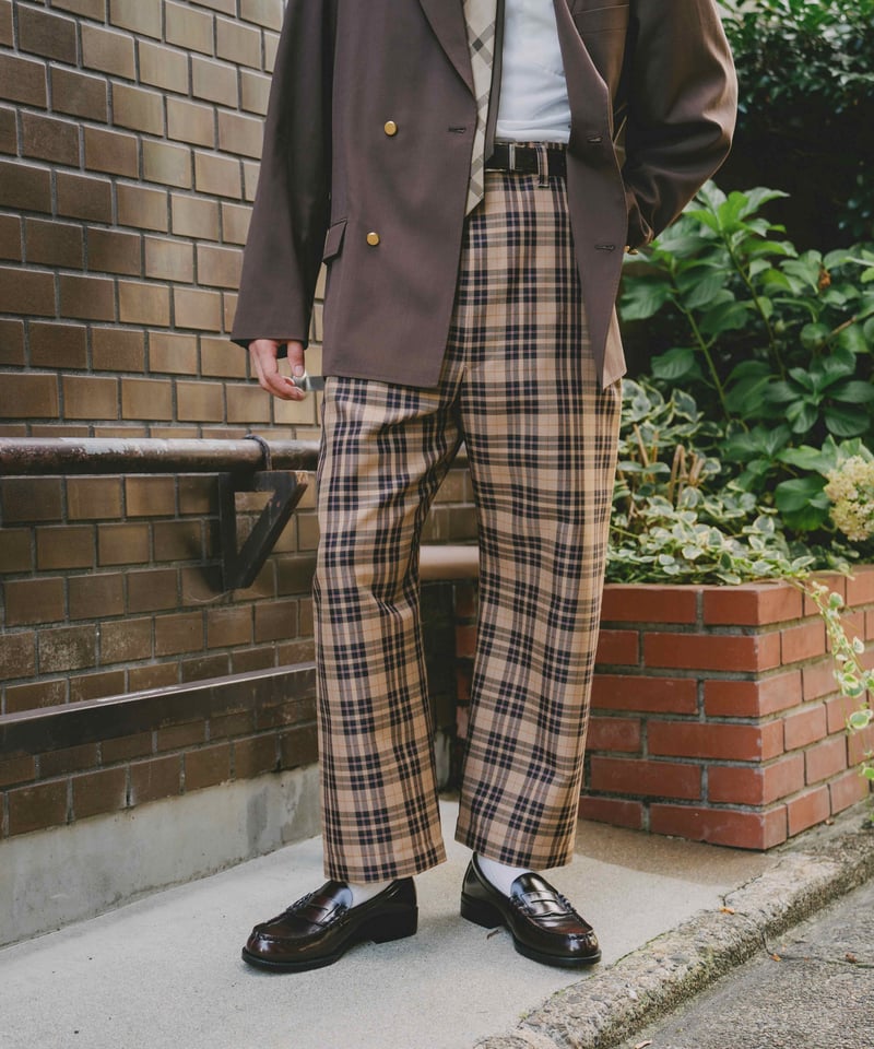 21 Seamless classic check pants (Beige) | UNF