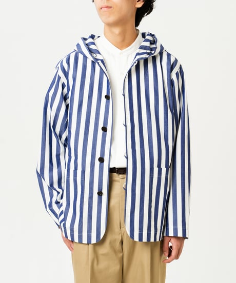 "UNFOLK CLASSIC" Banshu shuttle stripe shirt jacket