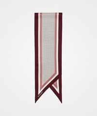 #-14 Hand print silk scarf (Burgundy)