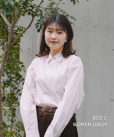 #-78 2way detachable collar stripe shirt (Blue)