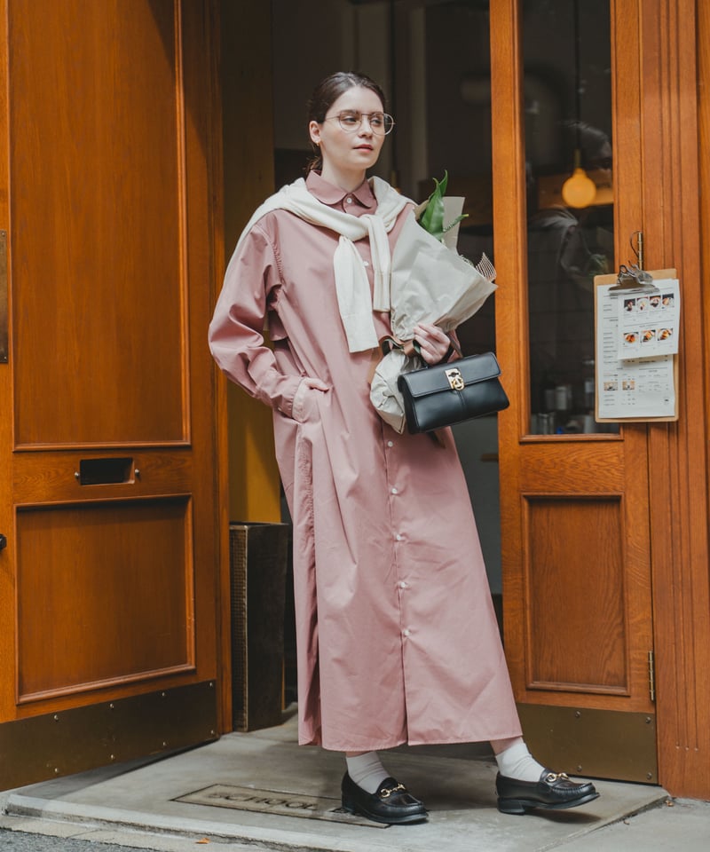 44 EX. 2way detachable collar shirt onepiece