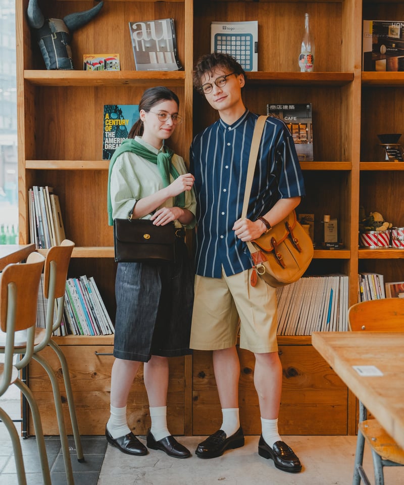 トップス Unfolk 2way detachable collar shirt Navy 61 2way detachable collar short sleeve stripe