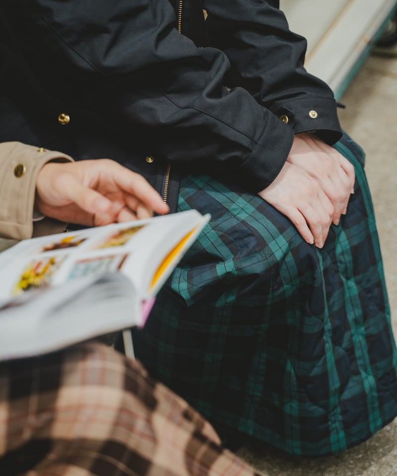 51 EX. Quilting check skirt | UNFOLK