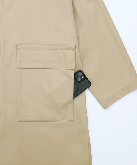#-53 Ventile gabardine 2way railway coat (Beige)