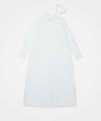 #-44 2way detachable collar shirt onepiece (White)