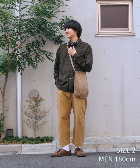 #-23 2way detachable collar check shirt (Green)