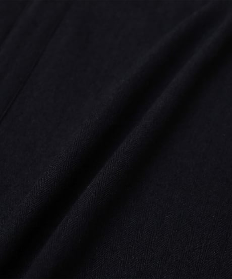 "UNFOLK CLASSIC" Banshu wool mix soft herringbone shirt jacket (Black)