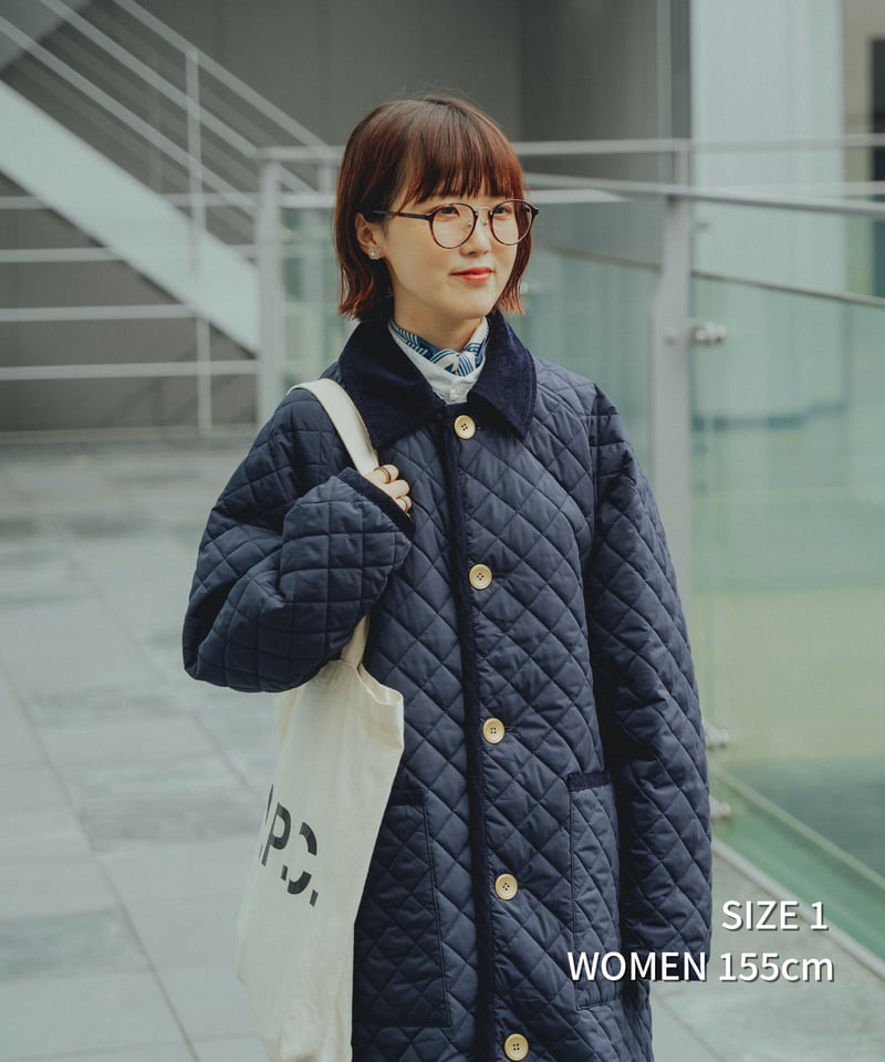 72 Diamond Quilt 2way coat (Brown) | UNFOLK