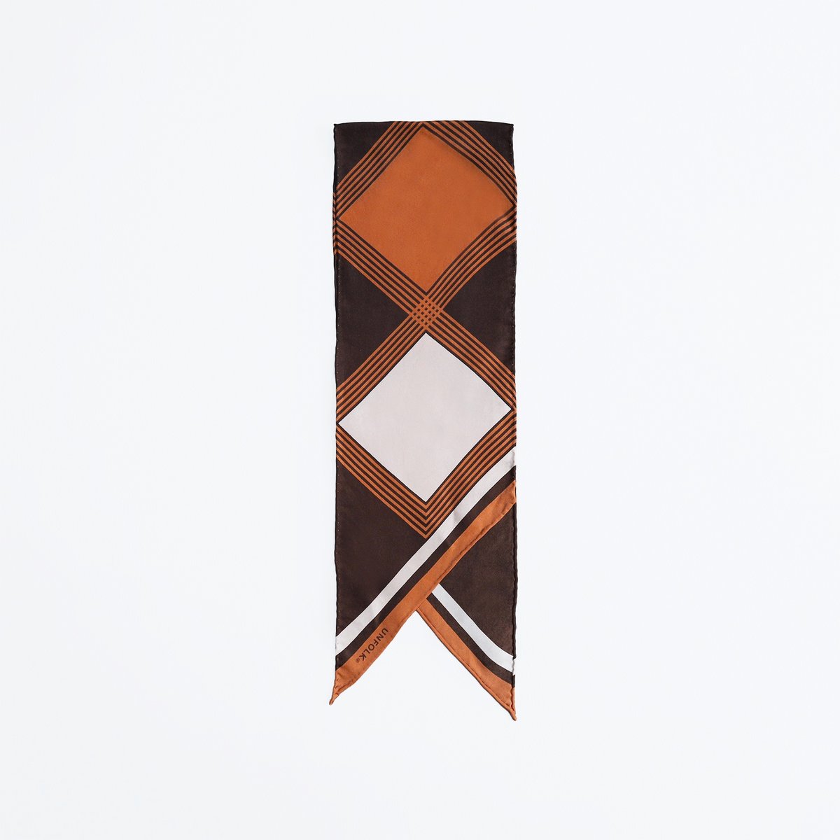 00 Hand print silk scarf (Brown) | UNFOLK 00 Hand print silk scarf (Brown) | UNFOLK