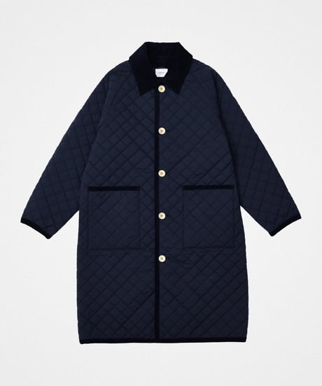 #-72 Diamond Quilt 2way coat (Navy)