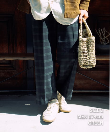 #-36 Seamless classic check slacks (Brown）