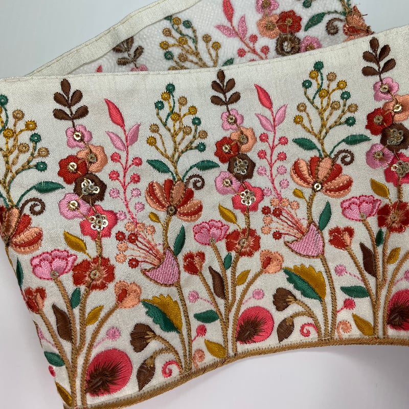 ポーチ インド刺繍ブレード(ピンクxブラウン) | なりたまや