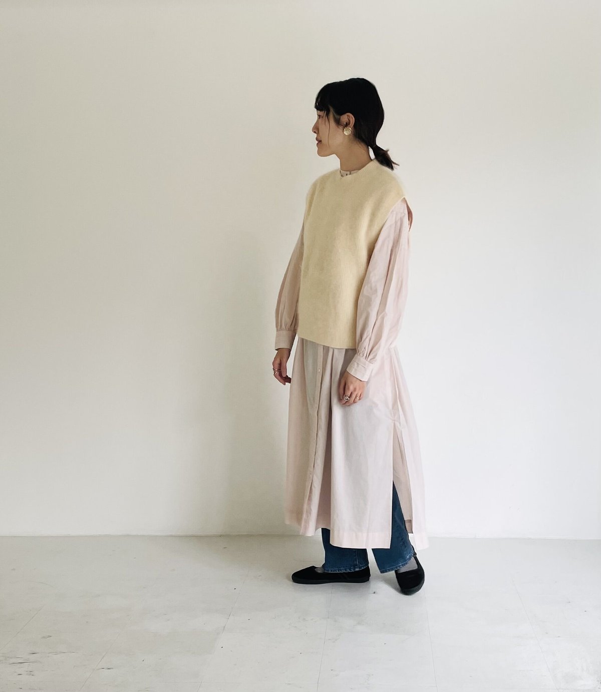 アンゴラ混あぜ編みベスト | Hints On Moment Everything