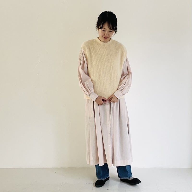 yasuyuki ishii アンゴラ混　ニット デザインベスト　N337 アンゴラ混あぜ編みベスト | Hints On Moment Everything