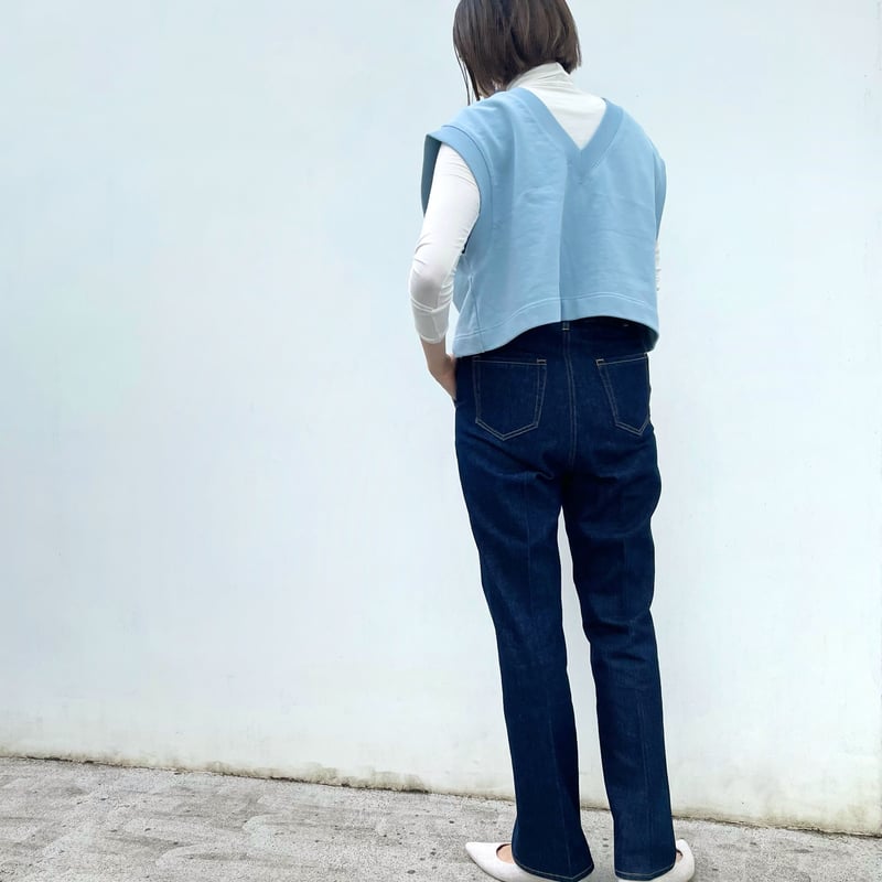 the row センター プレス デニム パンツ 0 青 S クリースライン デニムセンタープレスパンツ | Hints On Moment Everything