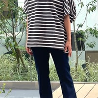 度詰め天竺後袖ギャザーTee