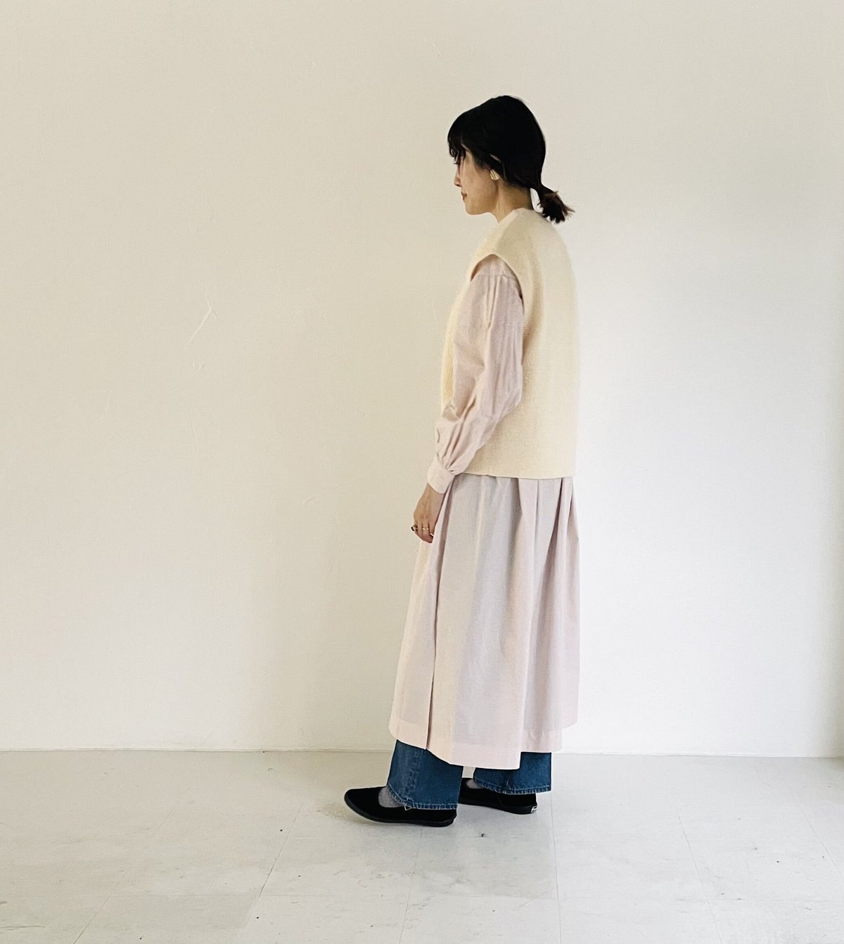 アンゴラ混あぜ編みベスト | Hints On Moment Everything