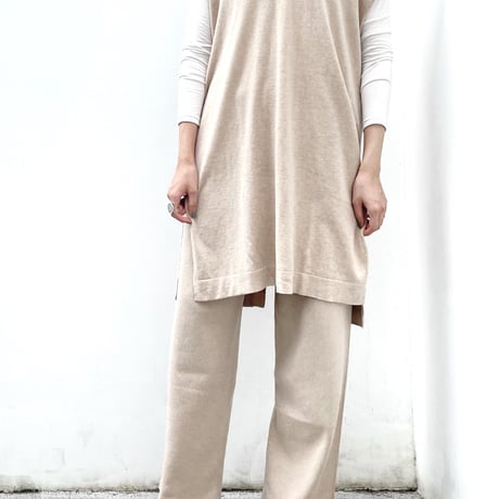 コットンカシミヤ ロングベスト
